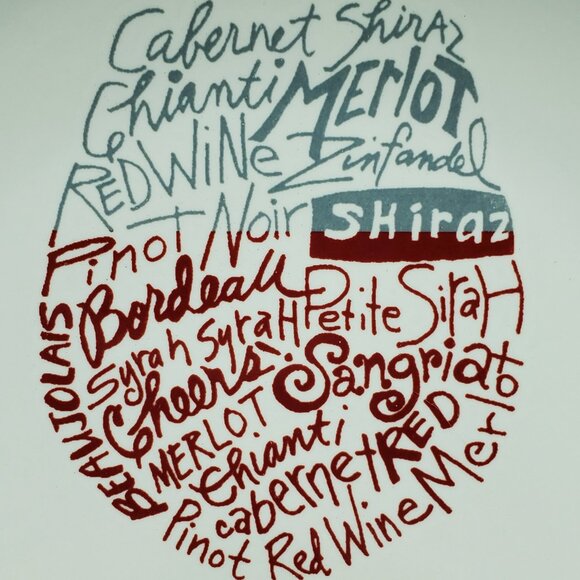 Signature Housewares Room Creative Wine Word Appetizer Plates Dessert Plates - Picture 4 of 5